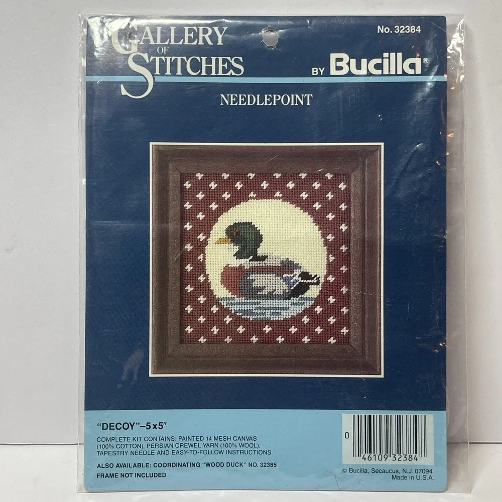 Gallery of Stitches By Bucilla Decoy Mallard Duck kit Cabin Decor 5x5 NEW #32384
